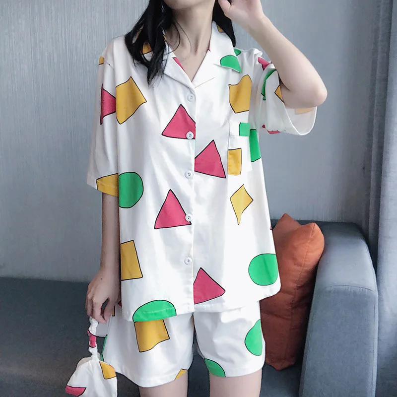 Kawaii Аниме Crayon Shin-Chan одежда Мультяшные милые шорты с коротким рукавом пижамы из чистого хлопка Домашняя одежда комплект пижамы подарок для д...
Kawaii Аниме Crayon Shin-Chan одежда Мультяшные милые шорты с коротким рукавом пижамы из чистого хлопка Домашняя одежда комплект пижамы подарок для д...