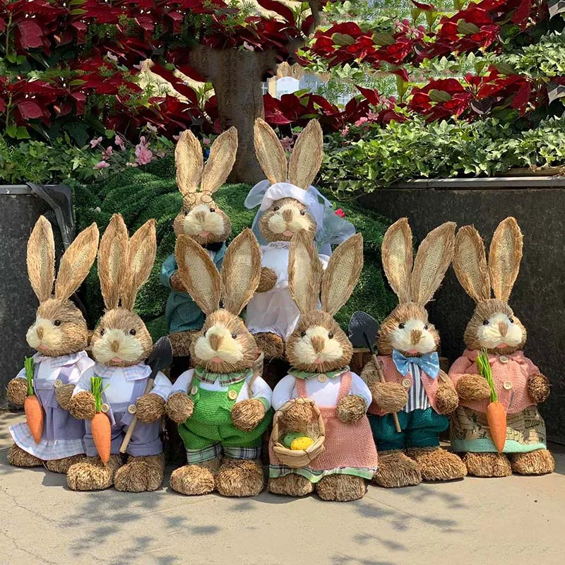 2 Pcs/set Easter Artificial Straw Bunny Home Room Decor Rabbit Decoration Ornament Gift Home Garden Decor Easter Party Supplies 
2 Pcs/set Easter Artificial Straw Bunny Home Room Decor Rabbit Decoration Ornament Gift Home Garden Decor Easter Party Supplies