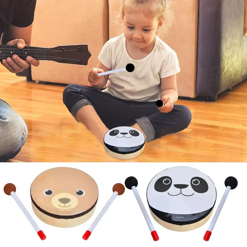 

Детский деревянный барабан, ручной Колокольчик с барабанами, музыкальный инструмент, игрушка, креативная игрушка для раннего развития для детей