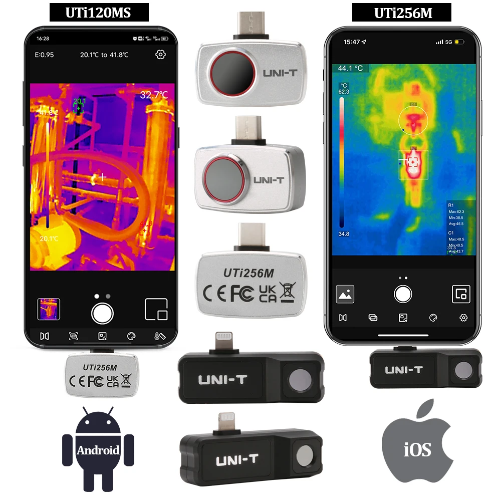 UNI-T UTi120MS UTi256M Thermal Imager Infrared Camera for iPhone Android Phone Industrial PCB Circuit Floor Heating Detection
UNI-T UTi120MS UTi256M Thermal Imager Infrared Camera for iPhone Android Phone Industrial PCB Circuit Floor Heating Detection