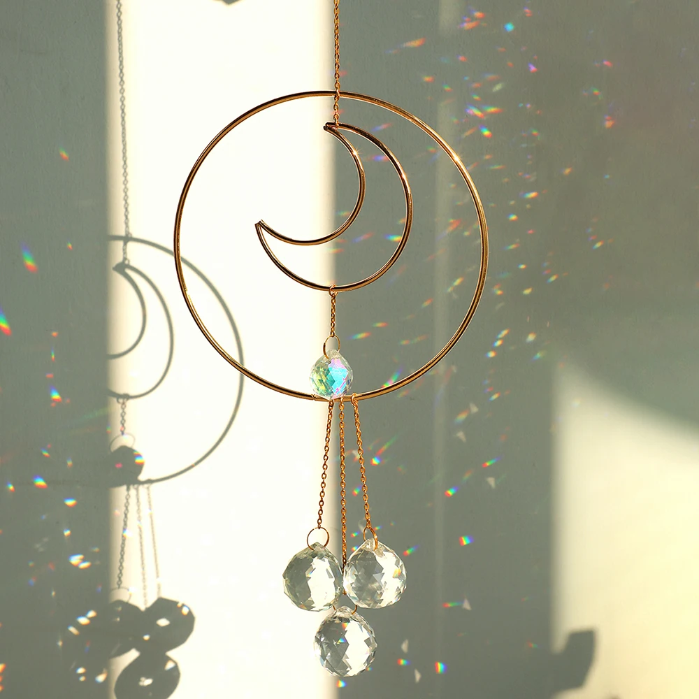 Sun Moon Suncatcher Hanging Crystal Prism Ball Sun Catcher Window Ornament Rainbow Maker Light Catcher Garden Decoration Outdoor
Sun Moon Suncatcher Hanging Crystal Prism Ball Sun Catcher Window Ornament Rainbow Maker Light Catcher Garden Decoration Outdoor
