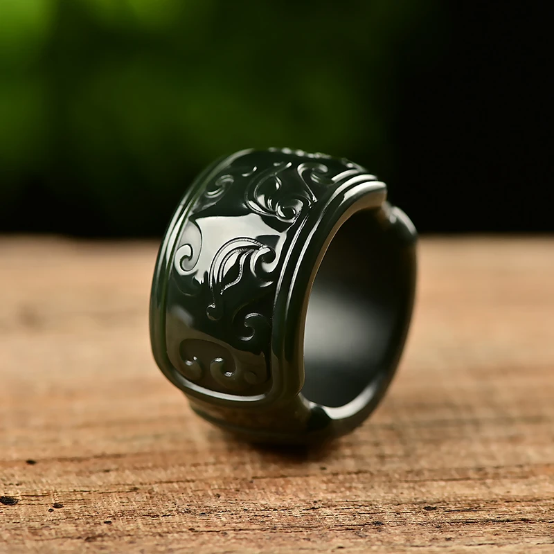 Natural Black Green Jade Rings Handcarved Dragon Green Jade Rings Jadeite Jade Ring Jade Gift Brand Ring Natural Stone Jewelry
Natural Black Green Jade Rings Handcarved Dragon Green Jade Rings Jadeite Jade Ring Jade Gift Brand Ring Natural Stone Jewelry
