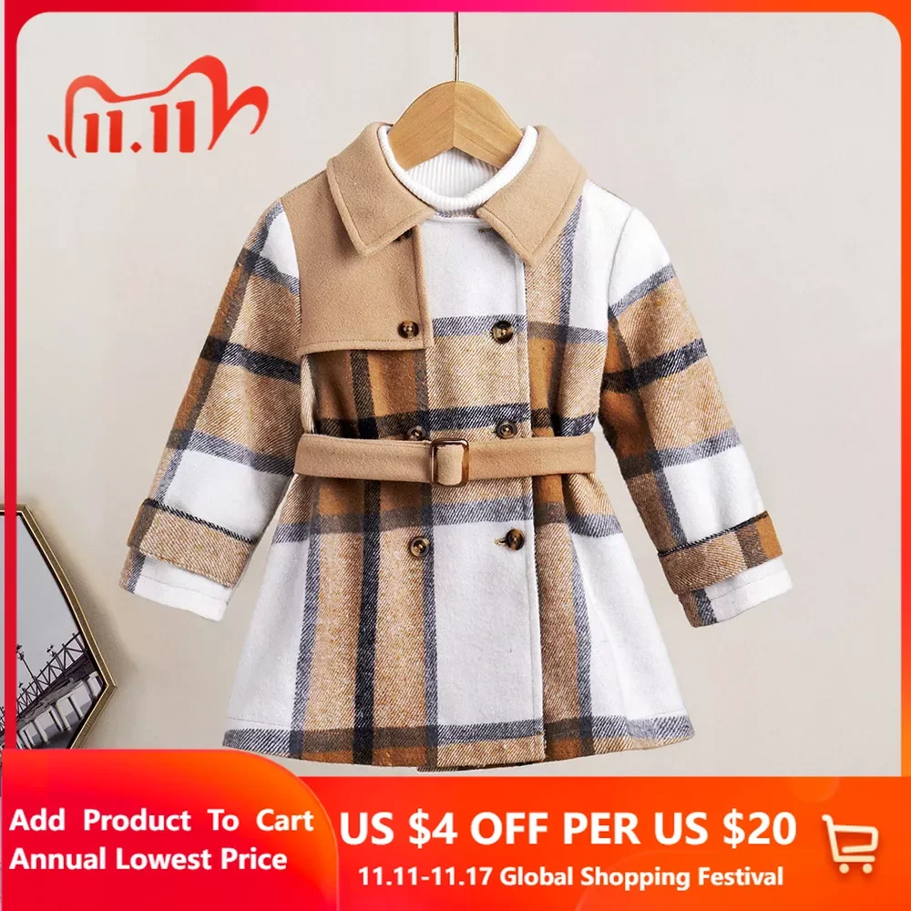 Children Plaid Classic Double Breasted Polo Coats Baby Warm Parkas Girls Winter Jackets 
Children Plaid Classic Double Breasted Polo Coats Baby Warm Parkas Girls Winter Jackets