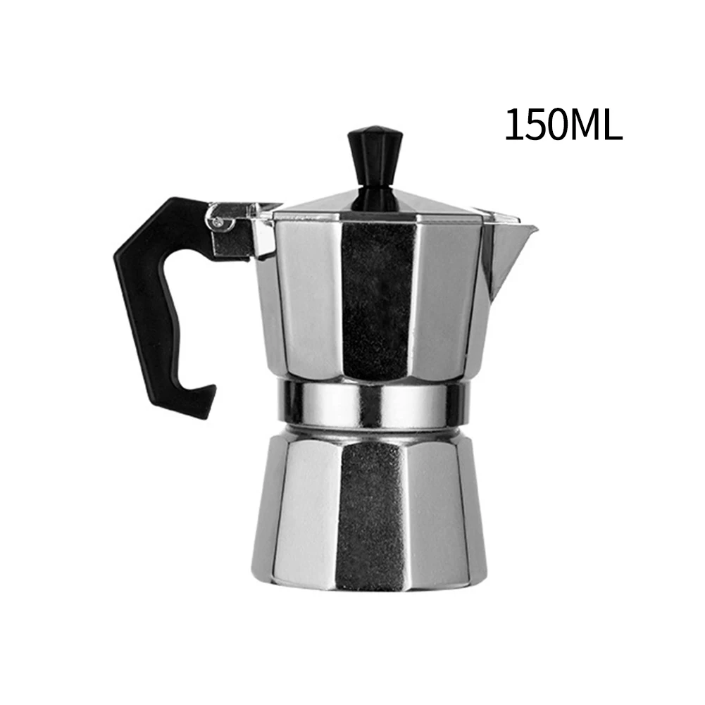 100/150ml Coffee Maker Aluminum Coffee Maker Mocha Cafe Espresso Convenience Percolator Coffee Filter For Gas, Electric, Halogen
100/150ml Coffee Maker Aluminum Coffee Maker Mocha Cafe Espresso Convenience Percolator Coffee Filter For Gas, Electric, Halogen