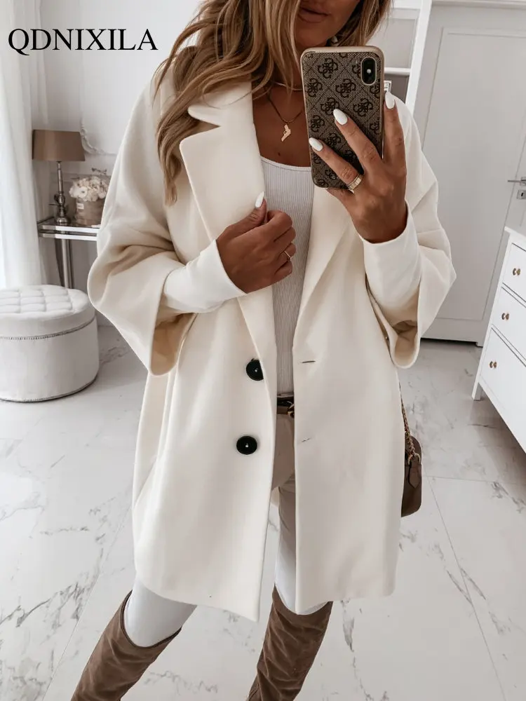 2023 Fall Winter Wool Blends Coat for Women Korean Fashion Thick Warm Woolen Coat Elegant Lapel Blouse Female Overcoat Outerwear
2023 Fall Winter Wool Blends Coat for Women Korean Fashion Thick Warm Woolen Coat Elegant Lapel Blouse Female Overcoat Outerwear