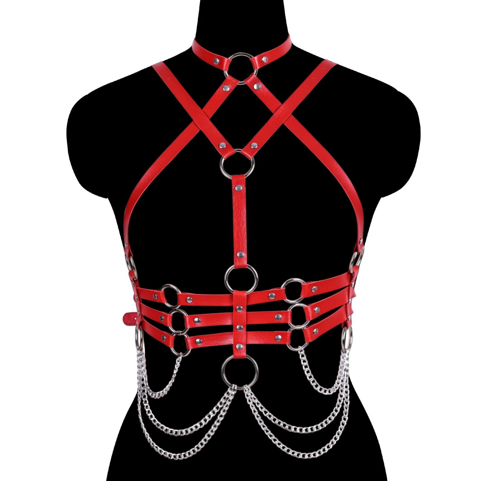 Bondage Erotic Garter Belt Sexy Leather Metal Chain Drape Body Erotic Lingerie Belt Adjustable Goth Full Body Harness
Bondage Erotic Garter Belt Sexy Leather Metal Chain Drape Body Erotic Lingerie Belt Adjustable Goth Full Body Harness