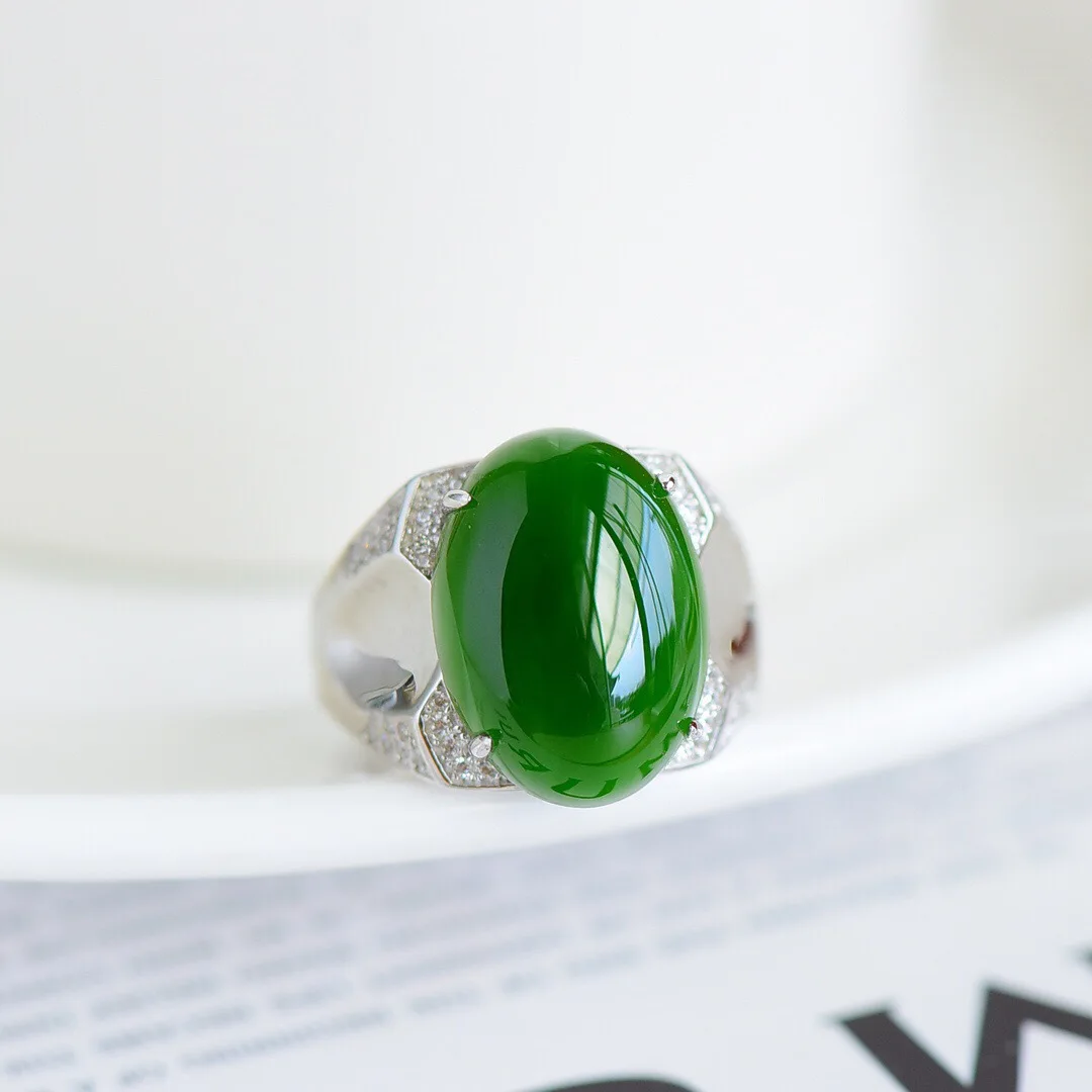 Natural Hetian jasper ring s925 silver large diamond with unique personality design domineering ring aristocratic jewelry SP0572
Natural Hetian jasper ring s925 silver large diamond with unique personality design domineering ring aristocratic jewelry SP0572