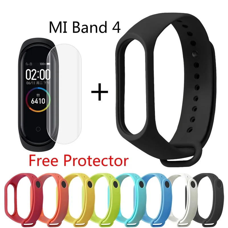 Ремешок для Xiaomi MI Band 4, сменный силиконовый ремешок для Miband 4 + Защитная пленка для экрана в подарок
Ремешок для Xiaomi MI Band 4, сменный силиконовый ремешок для Miband 4 + Защитная пленка для экрана в подарок