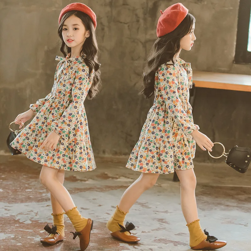 New Girls Dress 2022 Teenage Fashion Sweet Elegant Princess Dress Kids Long Sleeve Floral Knee Length Skirt Children Casual Tops
New Girls Dress 2022 Teenage Fashion Sweet Elegant Princess Dress Kids Long Sleeve Floral Knee Length Skirt Children Casual Tops