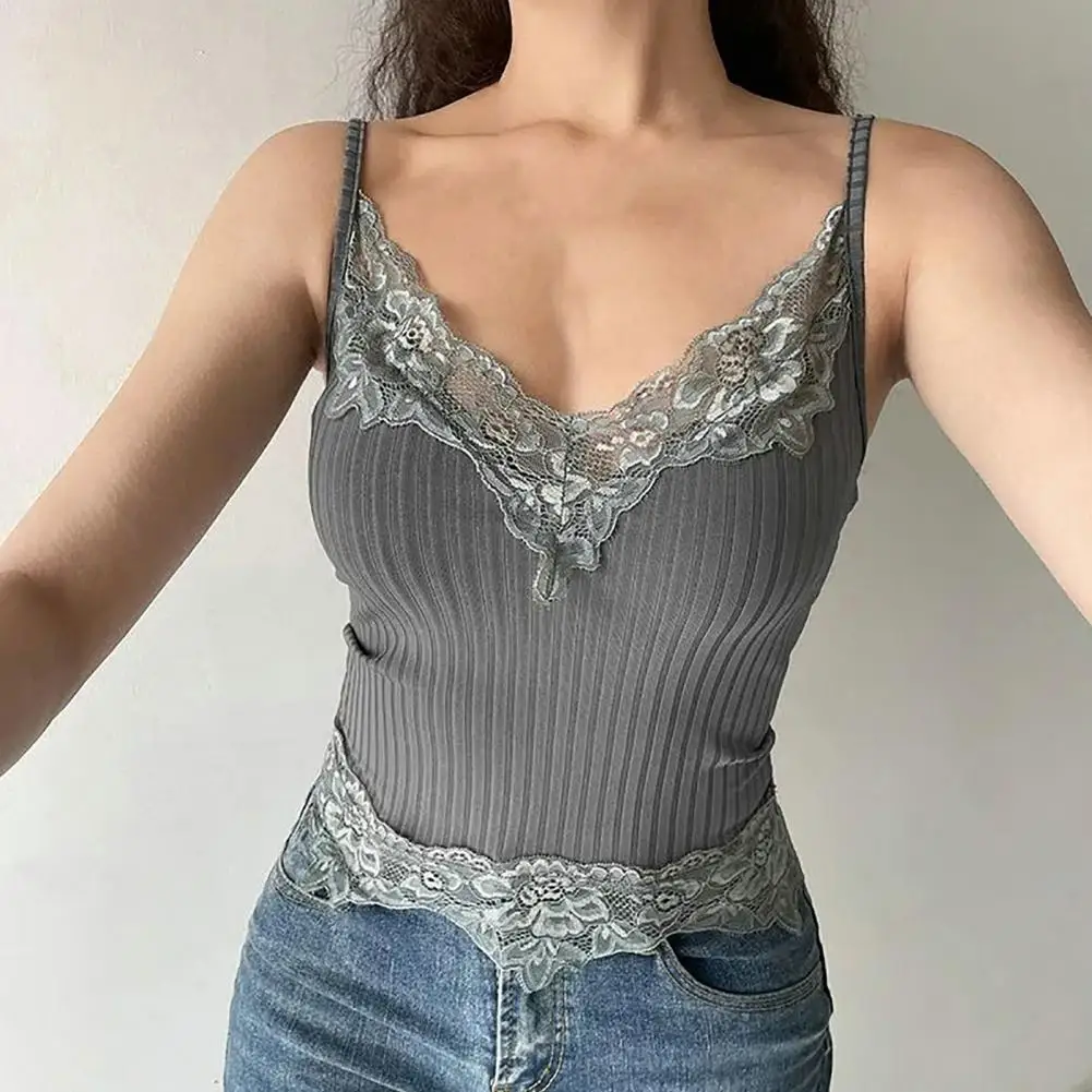 Sexy Women Tank Top Deep V Lace Neck Slim Fit Sleeveless Pullover Casual Wear Solid Color Sling Camisole Women Vest T-shirt
Sexy Women Tank Top Deep V Lace Neck Slim Fit Sleeveless Pullover Casual Wear Solid Color Sling Camisole Women Vest T-shirt