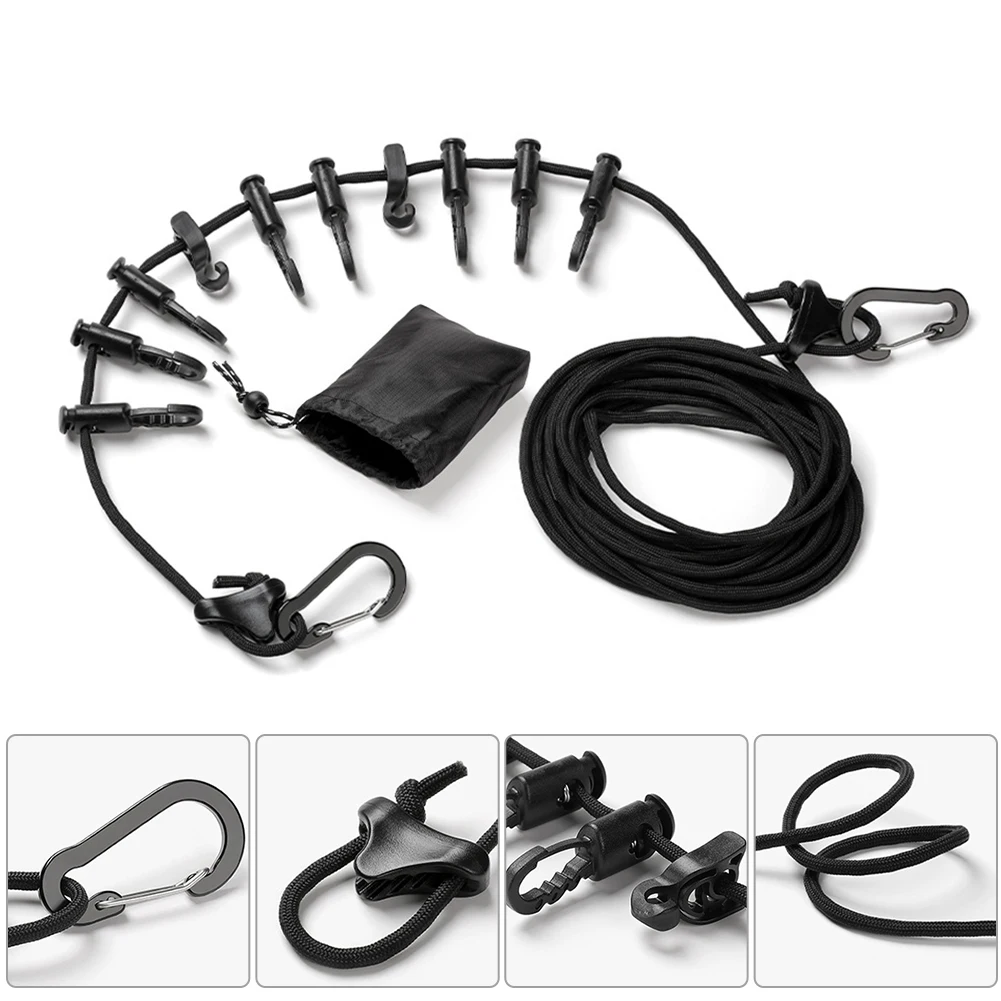 5m Multi-purpose Hanging Rope Clothesline Adjustable Anti-slip Canopy Hanging Rope With A Hook Hanging Rope Camping Accessories
5m Multi-purpose Hanging Rope Clothesline Adjustable Anti-slip Canopy Hanging Rope With A Hook Hanging Rope Camping Accessories