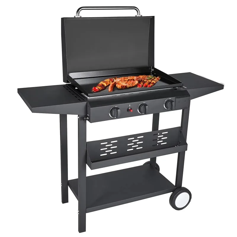3 Burner BBQ Propane Gas Grill, Stainless Steel 32,700 BTU Patio Garden Barbecue Grill, Black outdoor cookware
3 Burner BBQ Propane Gas Grill, Stainless Steel 32,700 BTU Patio Garden Barbecue Grill, Black outdoor cookware