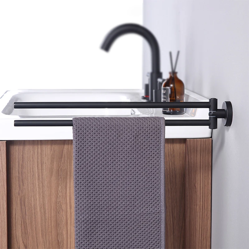 Foldable Dual Bar Rail Hanger Black Stainless Steel 304 Bathroom Handtowel Holder Towel Rack
Foldable Dual Bar Rail Hanger Black Stainless Steel 304 Bathroom Handtowel Holder Towel Rack