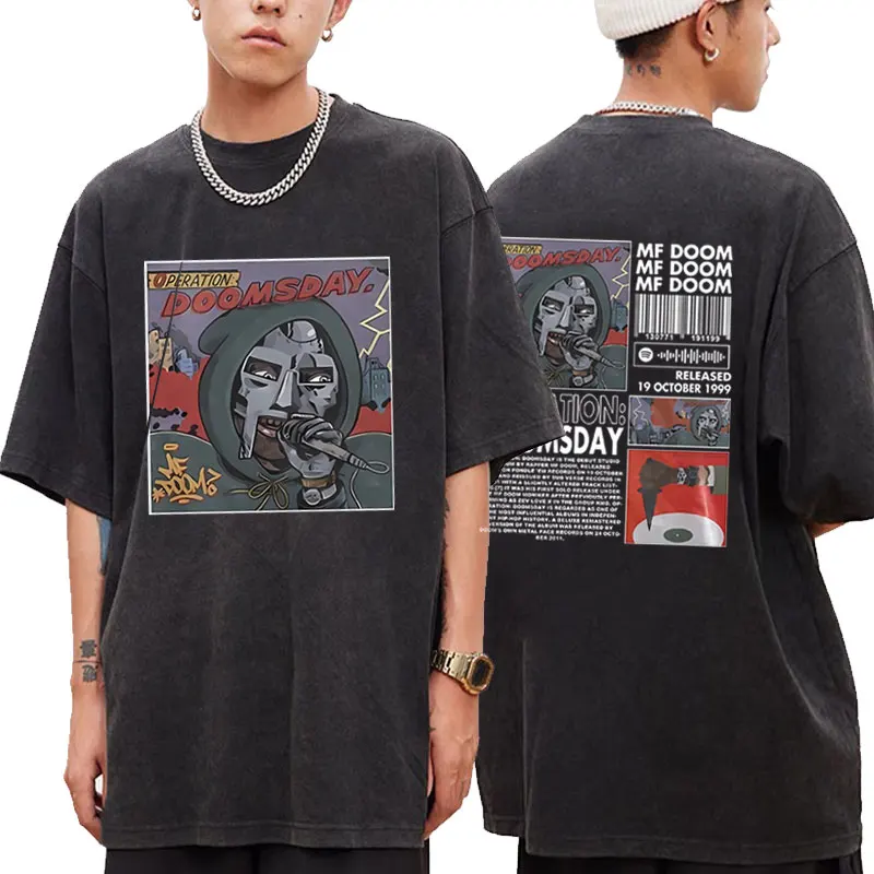 

Rapper Mf Doom Operation Doomsday Graphic T Shirts Men Women Wash Vintage T-shirt Man Fashion Hip Hop Tees Man's Cool Streetwear