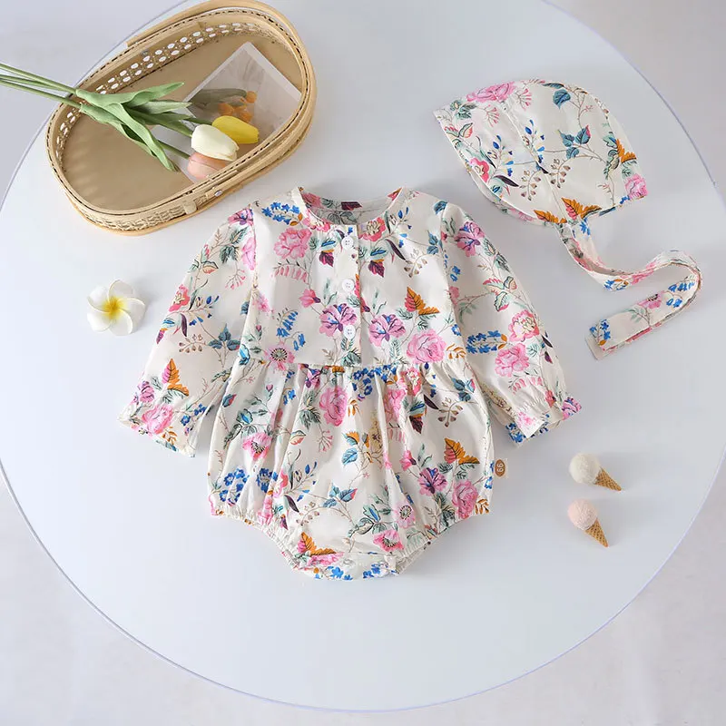 2Pcs Set Sweet Princess Floral Printing Rompers For Newborn Infant Toddlers Baby Children's Clothes Hat Set Kids Clothing
2Pcs Set Sweet Princess Floral Printing Rompers For Newborn Infant Toddlers Baby Children's Clothes Hat Set Kids Clothing