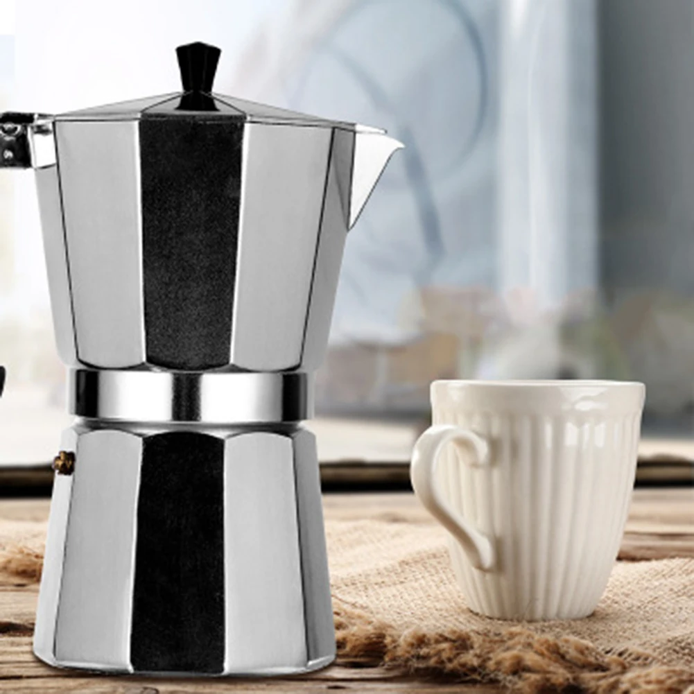 50/100/150/300ML Aluminum Mocha Coffee Pot Stovetop Coffee Brewer Classic Octagonal Shaped Kitchen Accessories Coffee Utensils
50/100/150/300ML Aluminum Mocha Coffee Pot Stovetop Coffee Brewer Classic Octagonal Shaped Kitchen Accessories Coffee Utensils