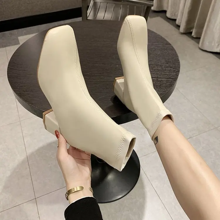Women's Boots Pop Winter Square Toe Solid Pu Leather Fashion Ankle Booties Ladies Block Heels Outdoor Party Women High Boot
Women's Boots Pop Winter Square Toe Solid Pu Leather Fashion Ankle Booties Ladies Block Heels Outdoor Party Women High Boot
