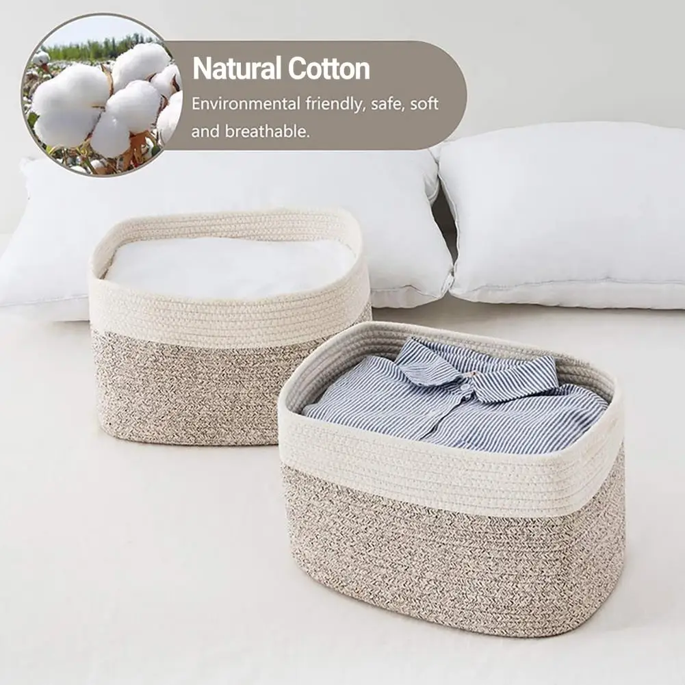 Storage Box Breathable High Capacity Hand-knitted Woven Cotton Rope Storage Basket Home Storage & Organization
Storage Box Breathable High Capacity Hand-knitted Woven Cotton Rope Storage Basket Home Storage & Organization