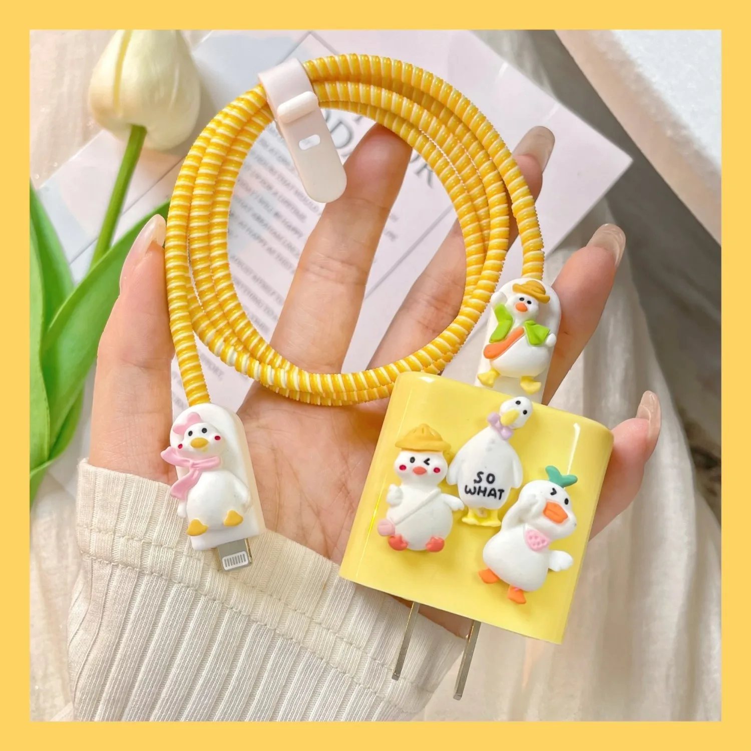 3 Piece Set Cute Animal Cable Protector for IPhone18W/20W Charger Soft Silicone Anti-break Full Package Headset Data Cable Cover
3 Piece Set Cute Animal Cable Protector for IPhone18W/20W Charger Soft Silicone Anti-break Full Package Headset Data Cable Cover