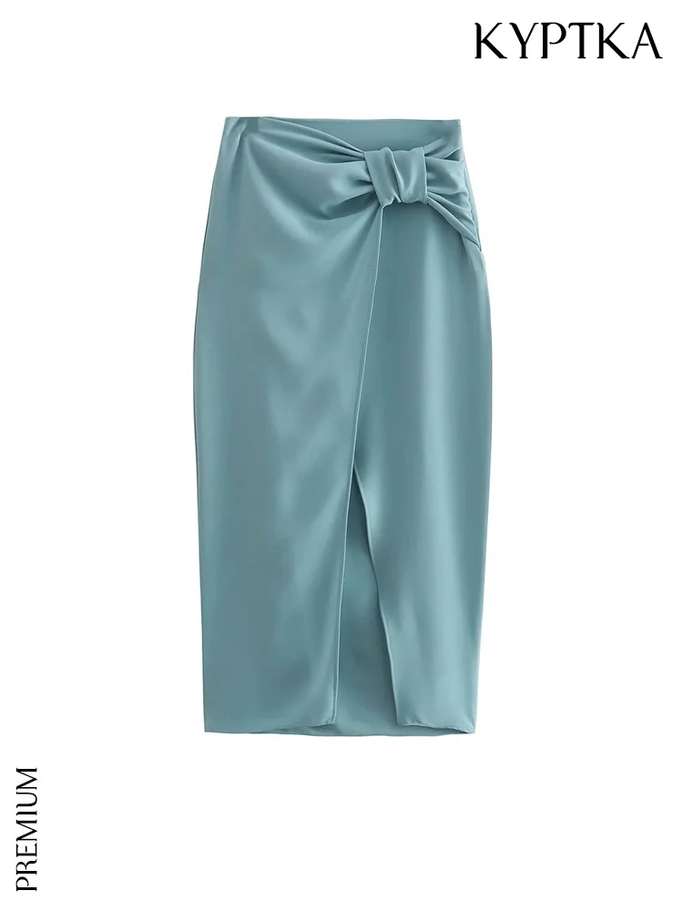 KYPTKA Women Fashion With Knot Slit Hem Gathered Midi Skirt Vintage High Waist Side Zipper Female Skirts Mujer
KYPTKA Women Fashion With Knot Slit Hem Gathered Midi Skirt Vintage High Waist Side Zipper Female Skirts Mujer