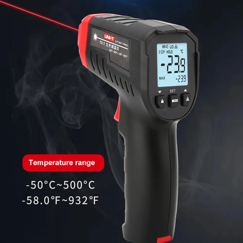 UNI-T Digital Thermometer UT306S UT306C Non-contact industrial Infrared Laser Temperature Meter Temperature Gun Tester-50-500
UNI-T Digital Thermometer UT306S UT306C Non-contact industrial Infrared Laser Temperature Meter Temperature Gun Tester-50-500