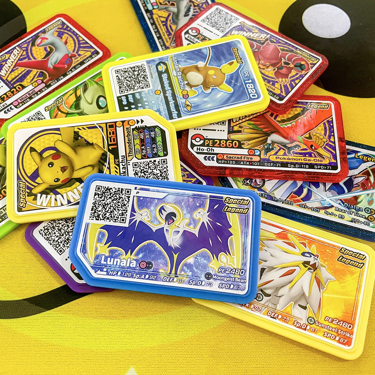 

Pokemon Gaole Disks Special Ga ole Arcade Game QR Cards Kyurem Reshiram Palkia Dialga Campaign Giratina pikachu Children Gifts