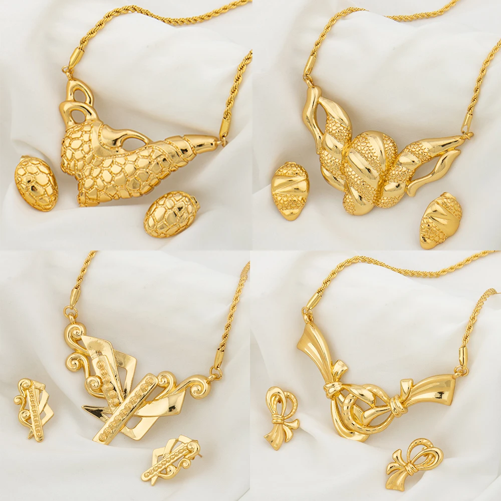18K Gold Color Jewelry Set for Women Bridal Luxury Necklace Earrings African Wedding Ornament Gifts Copper Snake Pattern Pendant
18K Gold Color Jewelry Set for Women Bridal Luxury Necklace Earrings African Wedding Ornament Gifts Copper Snake Pattern Pendant