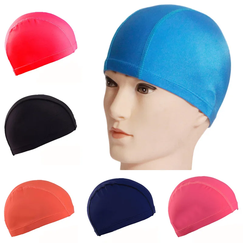 

Шапки для плавания свободного размера, ультратонкие шапки для купания для мужчин, женщин, мужчин, эластичная нейлоновая шапка для защиты ушей и бассейна с длинными волосами
