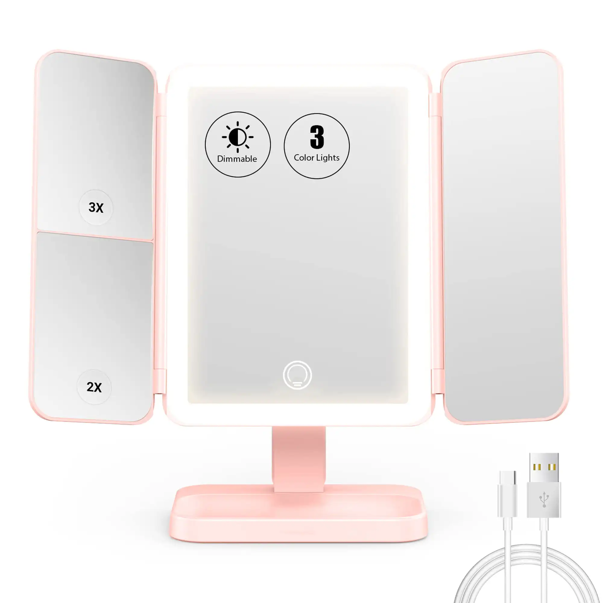 Makeup Mirror with Lights 1X 2X 3X Magnification Vanity Mirror Touch Screen Switch with 72 LED Portable Trifold Makeup Mirror Co
Makeup Mirror with Lights 1X 2X 3X Magnification Vanity Mirror Touch Screen Switch with 72 LED Portable Trifold Makeup Mirror Co