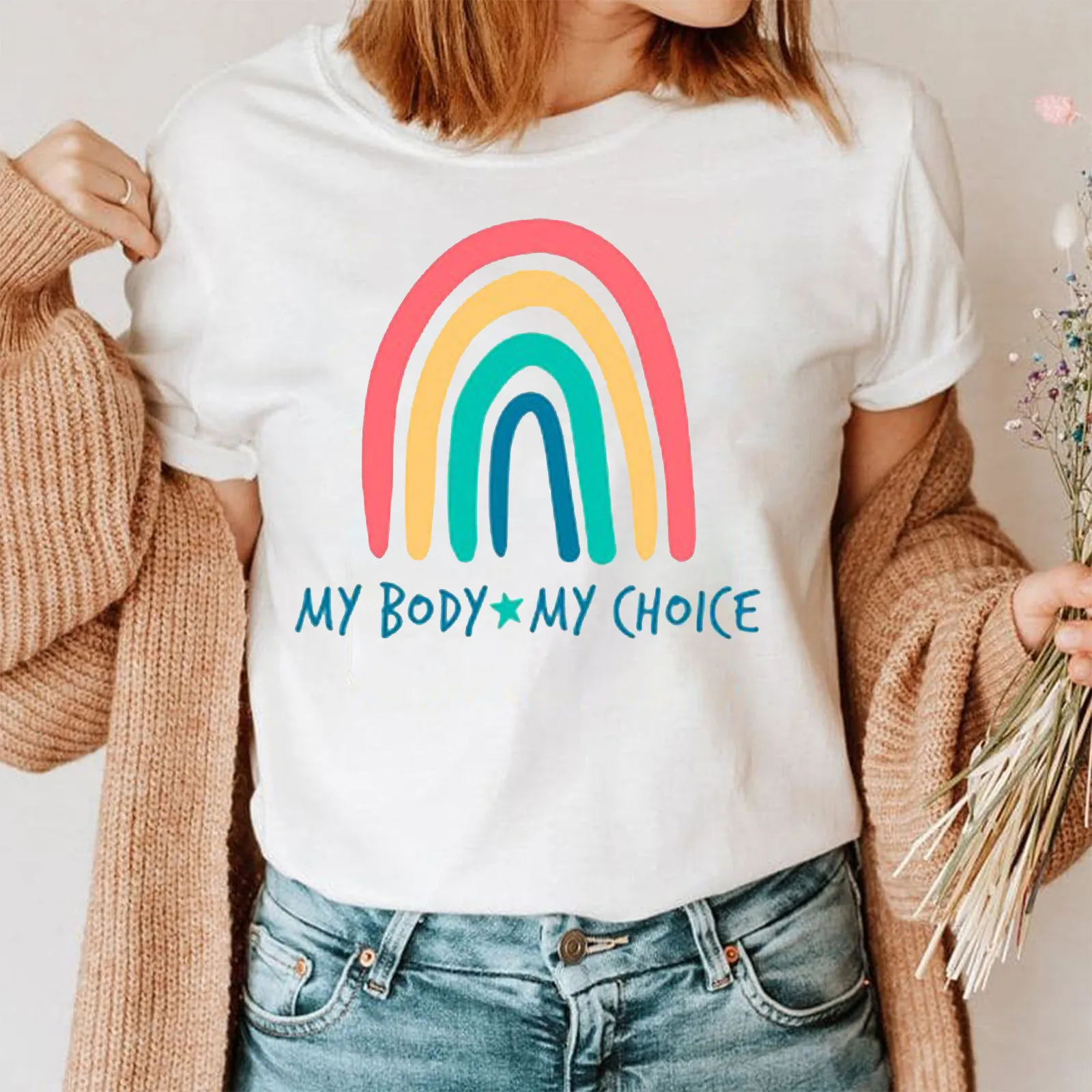 Женская футболка с радужным принтом My Body My Choice, модная футболка, топ, летняя повседневная футболка с графическим принтом, Женская белая футб...
Женская футболка с радужным принтом My Body My Choice, модная футболка, топ, летняя повседневная футболка с графическим принтом, Женская белая футб...