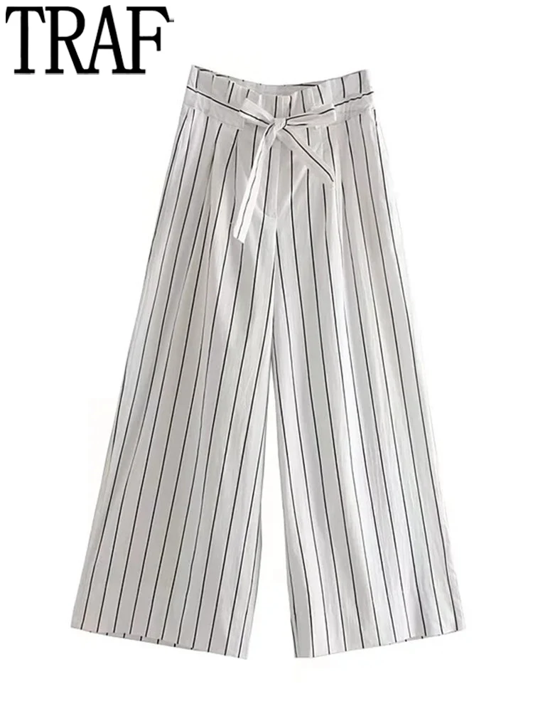 TRAF Striped Wide Leg Pants Women Culottes High Waist Pants Woman Summer Baggy Pants for Women Streetwear Casual Trousers Women
TRAF Striped Wide Leg Pants Women Culottes High Waist Pants Woman Summer Baggy Pants for Women Streetwear Casual Trousers Women
