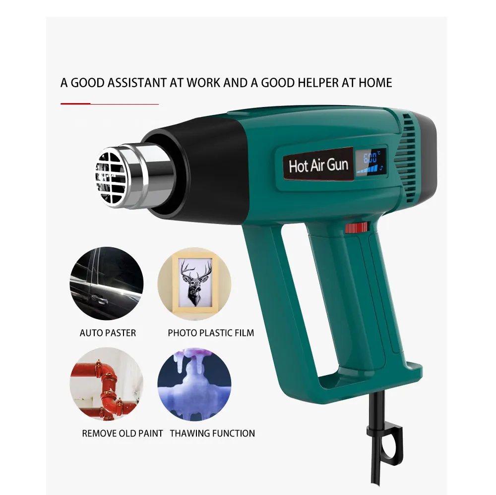 

220V Heat Gun Hot Air Blower Tablet Heat Gun with LCD Display 2000W Heat Gun Wind Control Memory Function Hot Air Gun Kits