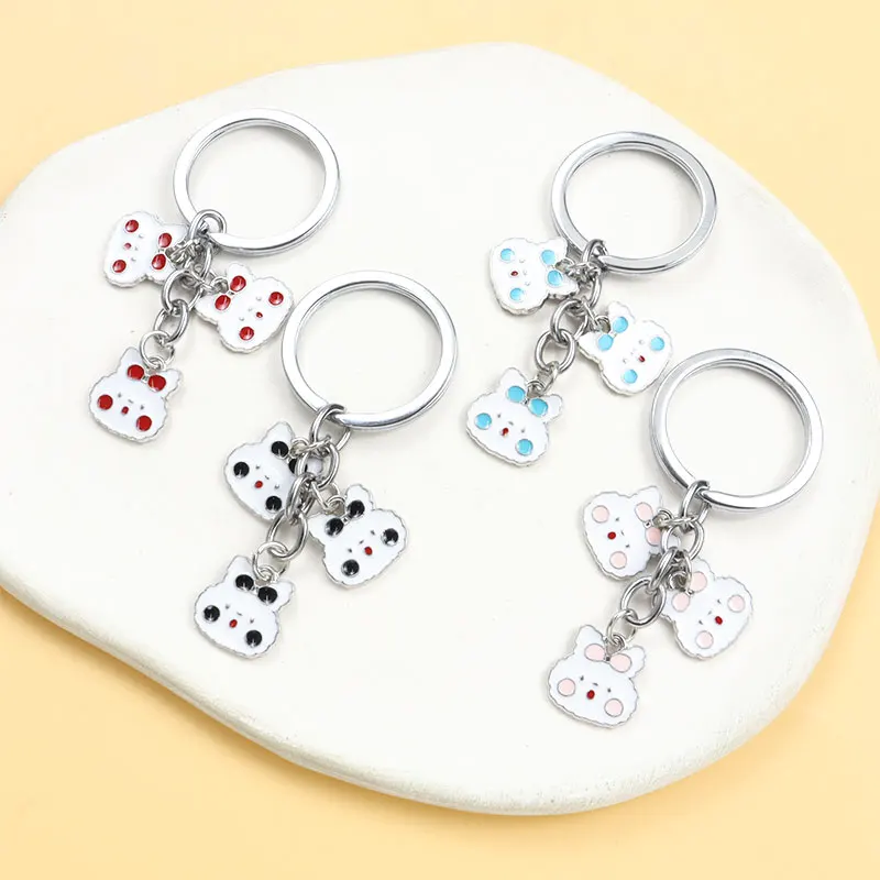 Cartoon Bow Tie Rabbits Enamel Keychain Cute Animals Drip Oil Alloy Pendant Key Rings for Women Man Bags Purses Popular Ornament
Cartoon Bow Tie Rabbits Enamel Keychain Cute Animals Drip Oil Alloy Pendant Key Rings for Women Man Bags Purses Popular Ornament