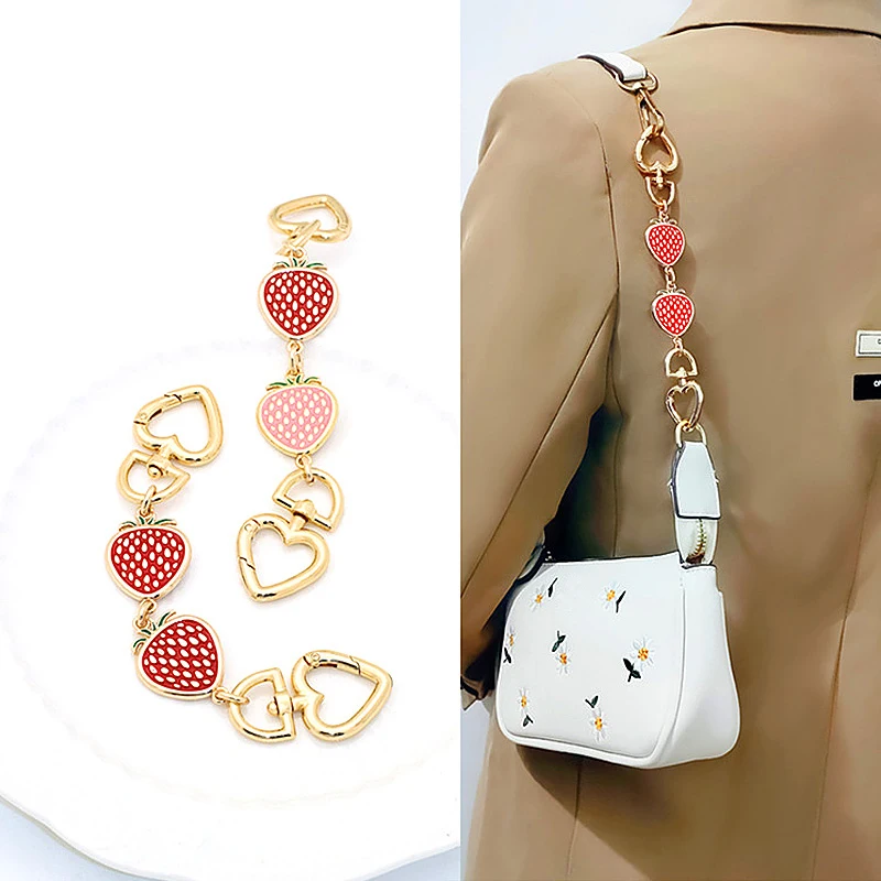 Strawberry Shaped Extended Chain Love Heart Hook Extension Strap Bag Handbag Accessories Handles Parts Replacement Wrap Strap
Strawberry Shaped Extended Chain Love Heart Hook Extension Strap Bag Handbag Accessories Handles Parts Replacement Wrap Strap