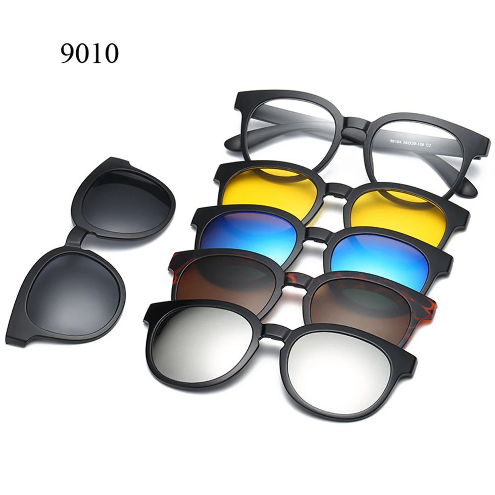 5 Lens Magnetic Sunglasses Clip Mirrored Clip on Sunglasses Polarized Glasses Clip Custom Prescription Myopia For Men Women 
5 Lens Magnetic Sunglasses Clip Mirrored Clip on Sunglasses Polarized Glasses Clip Custom Prescription Myopia For Men Women