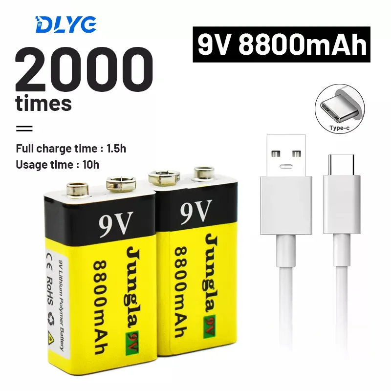 9V 8800mAh Rechargeable Lithium Polymer Battery for Multimeter Microphone Toy Remote Control KTV Game Console Alarm USB
9V 8800mAh Rechargeable Lithium Polymer Battery for Multimeter Microphone Toy Remote Control KTV Game Console Alarm USB