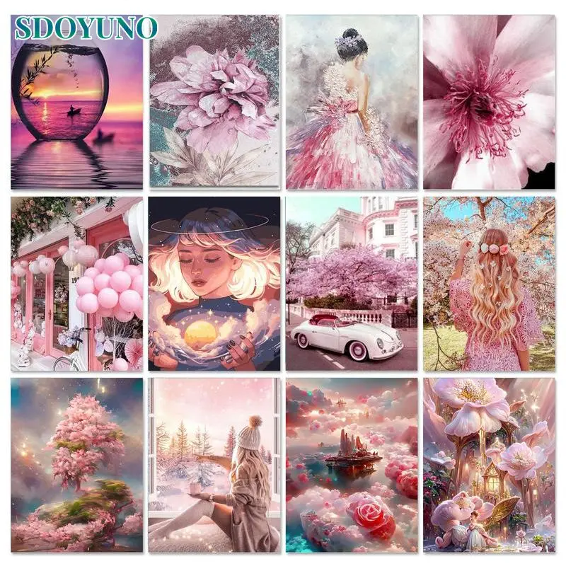 SDOYUNO DIY Frame Painting By Numbers Handpaint Pink Series Landscape Figure Oil Paint By Numbers For Diy Gift Home Decor
SDOYUNO DIY Frame Painting By Numbers Handpaint Pink Series Landscape Figure Oil Paint By Numbers For Diy Gift Home Decor