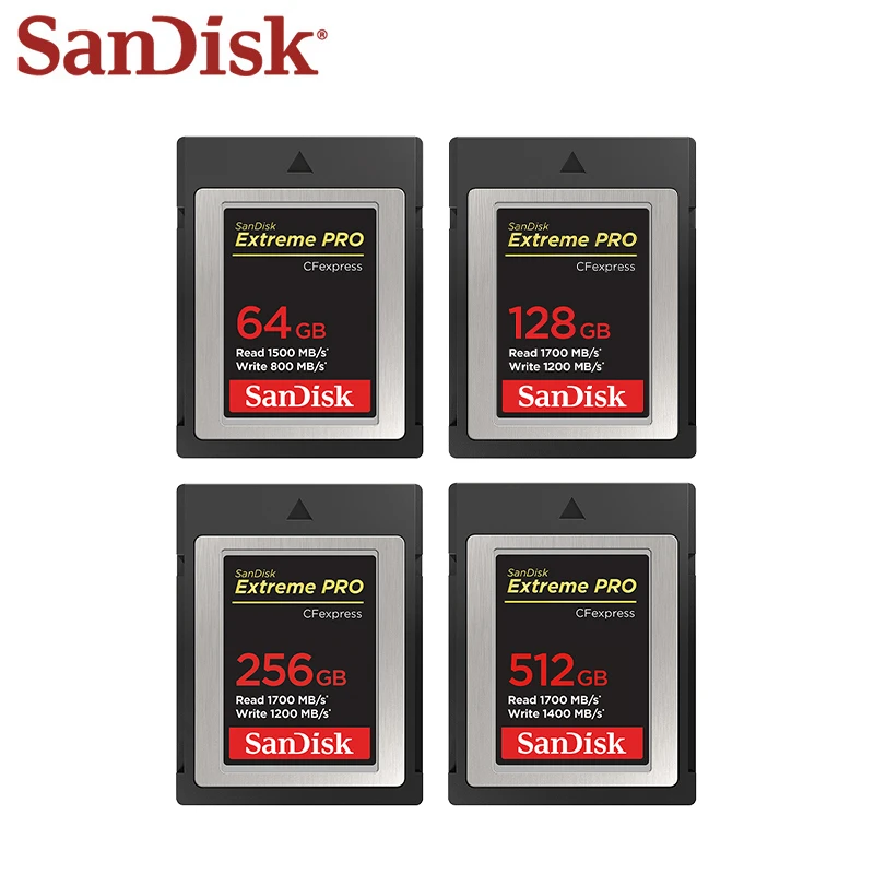 

SanDisk Extreme Pro CFexpress Card Type B 4K Video Memory Card 64GB 128GB 256GB 512GB Flash Card High Speed CF Card for Camera