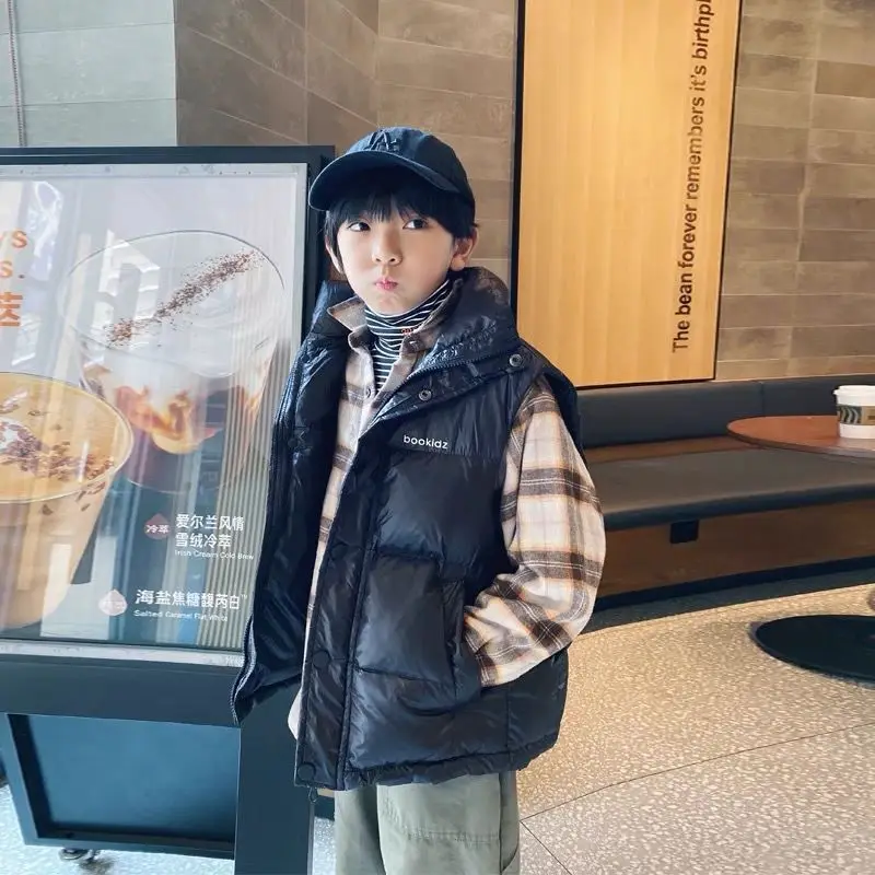 Children's Down Cotton Vest 2023 New Autumn Winter Boys Girls Waistcoat Unisex Stylish Handsome Warm Black Sleeveless Jacket
Children's Down Cotton Vest 2023 New Autumn Winter Boys Girls Waistcoat Unisex Stylish Handsome Warm Black Sleeveless Jacket