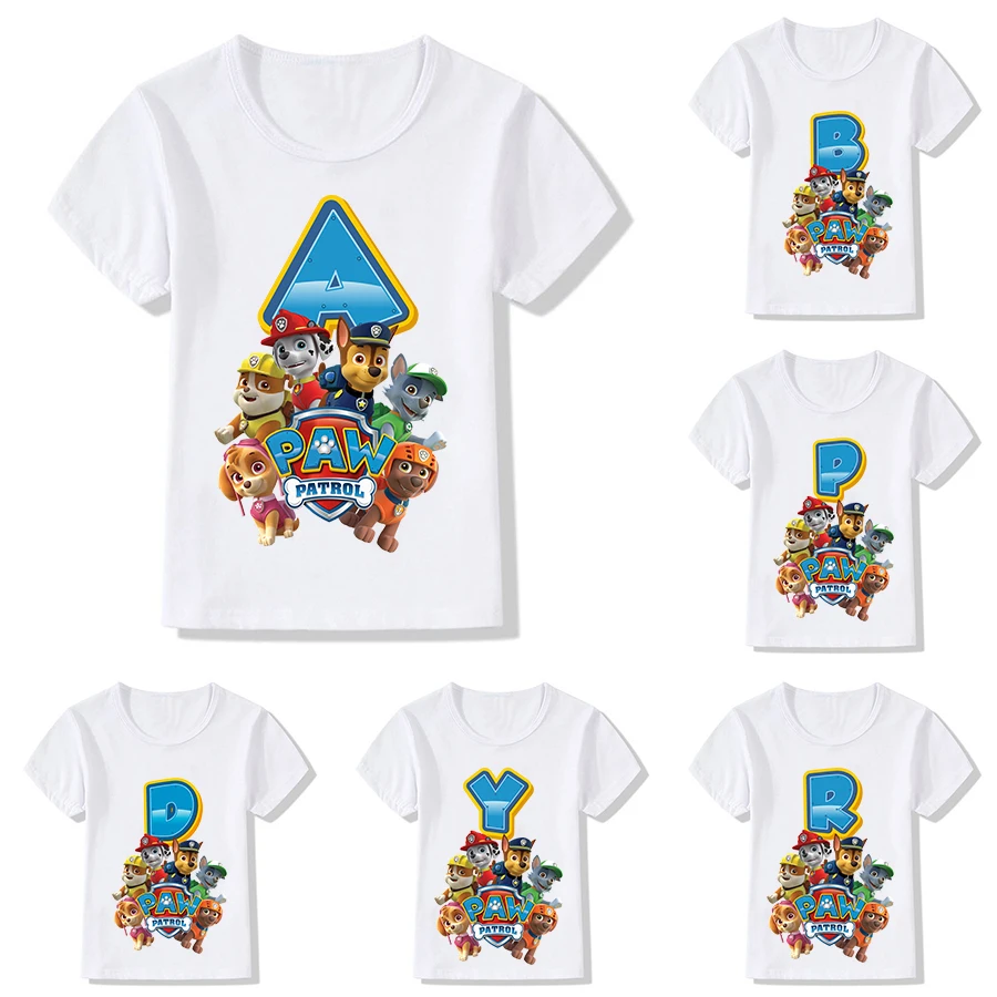 Summer Paw Patrol Children T-Shirt Letter A B C D Combination Clothes Kawaii Anime Cartoons Kids for Boy Girl T-shirt Casual Top
Summer Paw Patrol Children T-Shirt Letter A B C D Combination Clothes Kawaii Anime Cartoons Kids for Boy Girl T-shirt Casual Top