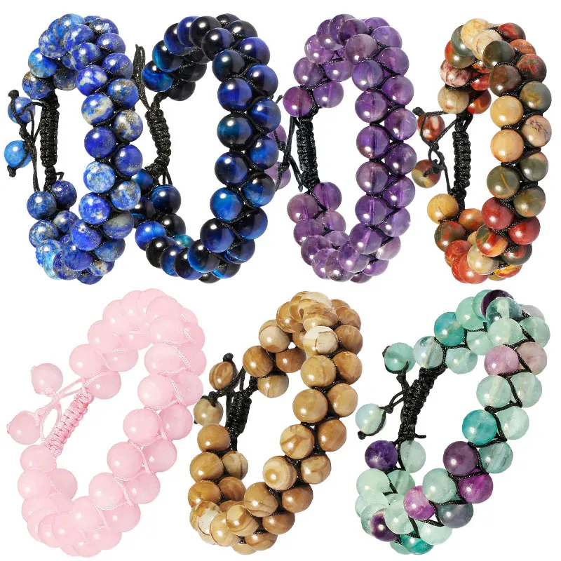 

Nupuyai Chakra Healing Crystal Bracelet for Women Men, Adjustable Braided Beads Stone Bracelet for Reiki Yoga Meditation