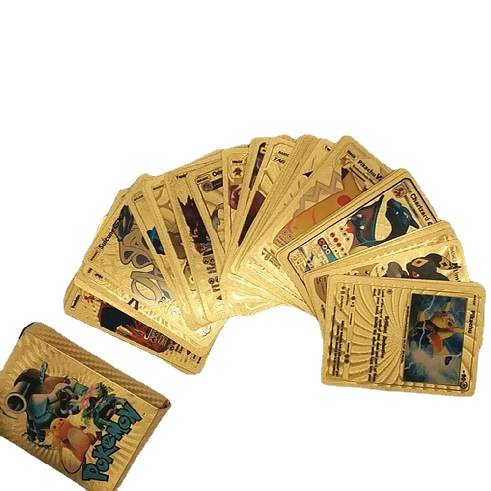 Gold Pokemon Card Box Golden Letters English Playing Cards Metalicas Charizard Vmax Gx Collection Game Card Toy 55pcs
Gold Pokemon Card Box Golden Letters English Playing Cards Metalicas Charizard Vmax Gx Collection Game Card Toy 55pcs