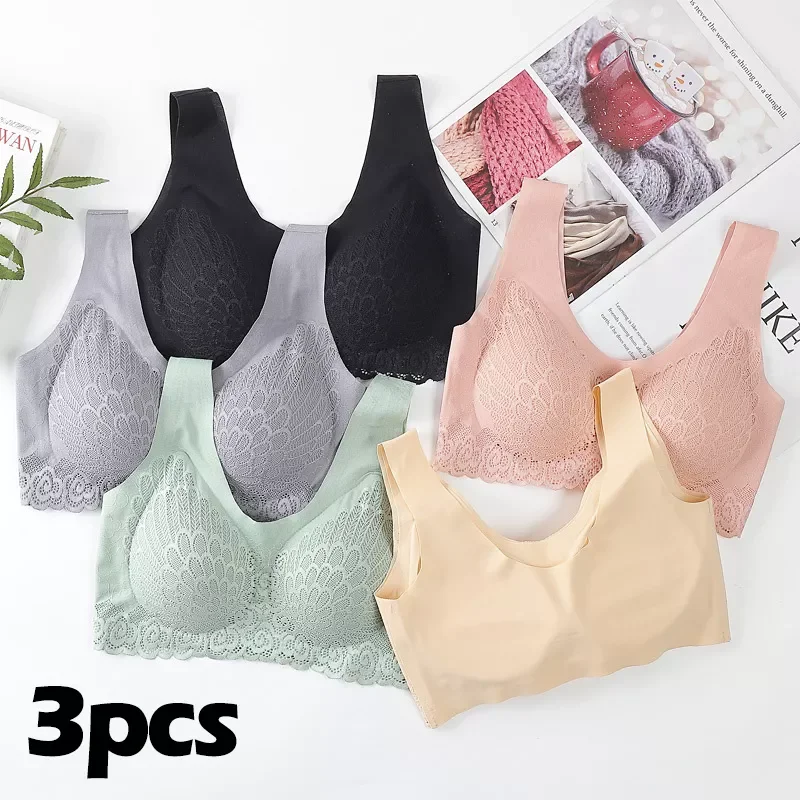 Vip Link 3pcs Plus 4XL Latex Bra Seamless Bras For Women Underwear BH Push Up Bralette With Pad Vest Top Bra
Vip Link 3pcs Plus 4XL Latex Bra Seamless Bras For Women Underwear BH Push Up Bralette With Pad Vest Top Bra
