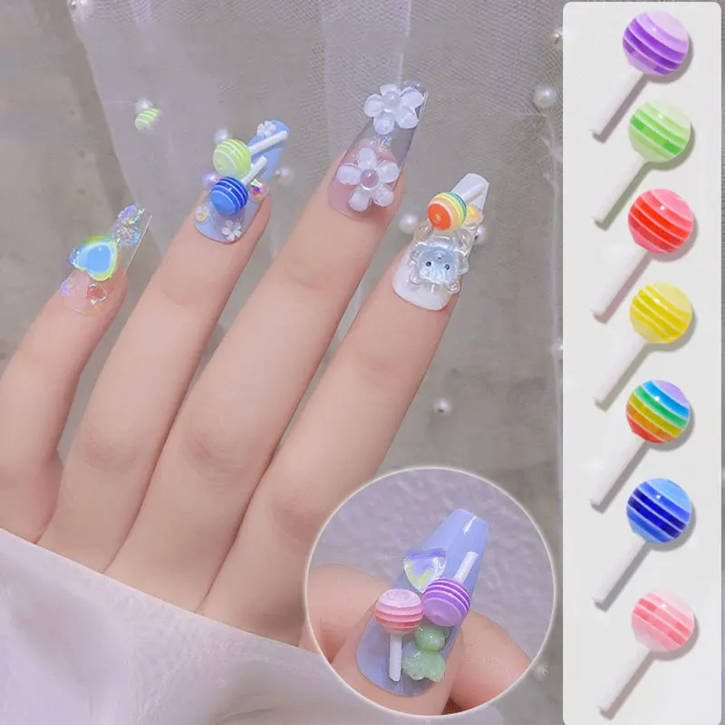 5Pcs Lollipop Shaped Charms Acrylic Nails 12x6mm Nail Art Cute Design 3D Decoration Studs Jewelry Manicure Nail Art Gems
5Pcs Lollipop Shaped Charms Acrylic Nails 12x6mm Nail Art Cute Design 3D Decoration Studs Jewelry Manicure Nail Art Gems