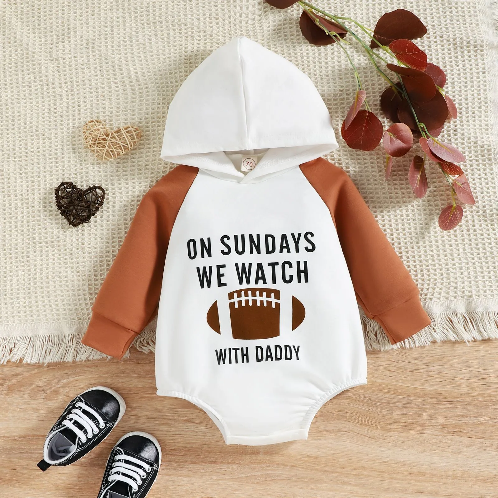 Unisex Newborn Casual Hooded Romper Infant Baby Patchwork Autumn Jumpsuits Football Print Rugby Long Sleeve Bodysuit Clothes
Unisex Newborn Casual Hooded Romper Infant Baby Patchwork Autumn Jumpsuits Football Print Rugby Long Sleeve Bodysuit Clothes