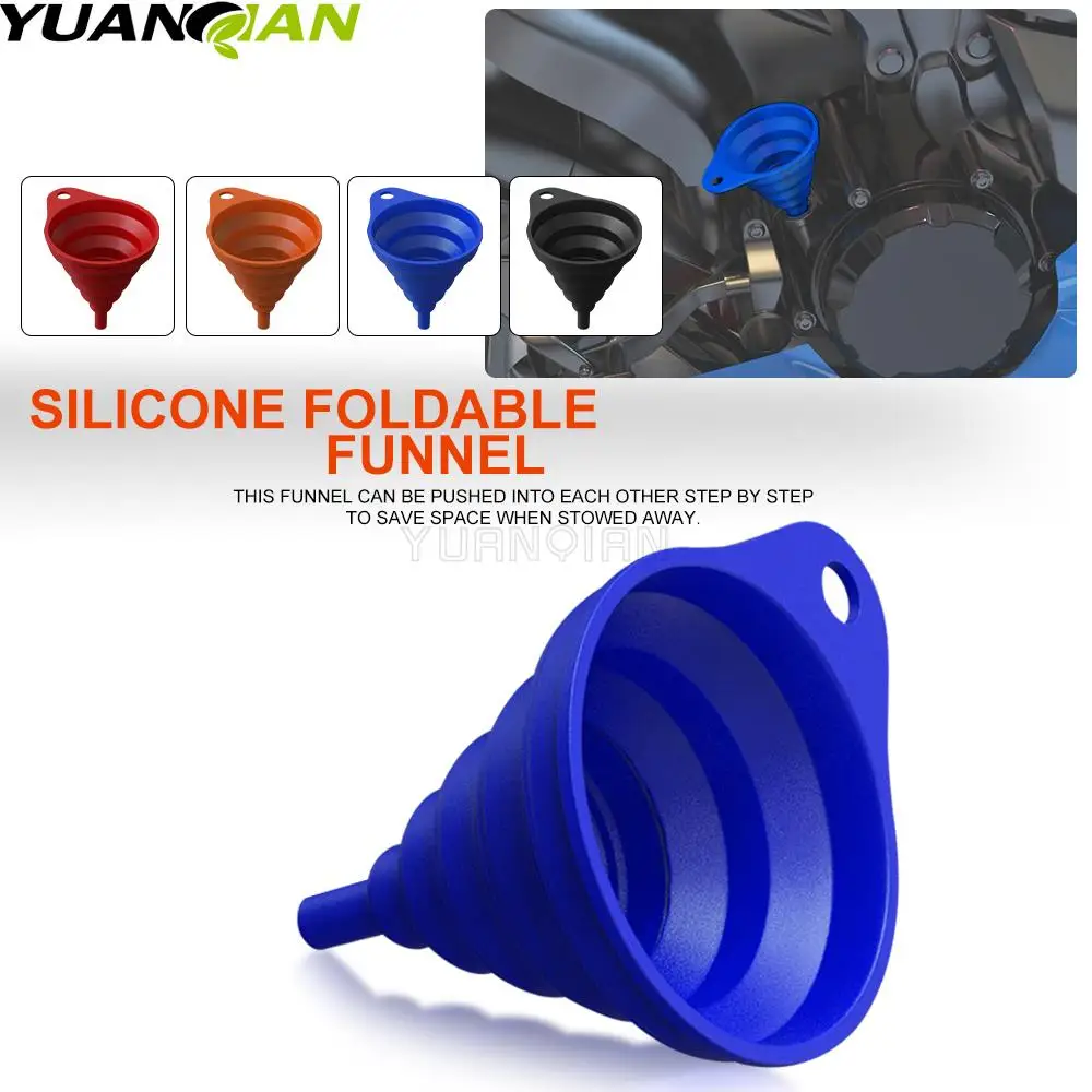 

Motorcycle Foldable Silicone Funnel Machine Fluid Change Filling For YAMAHA YZF 600R Thundercat TMAX 500 530 SX/DX Tracer 700