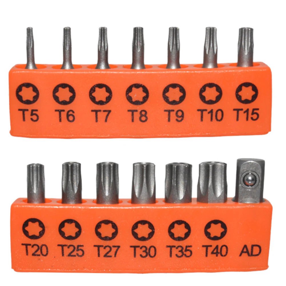 14pcs Torx Screwdriver Bit Set Alloy Steel 25mm Torx Screwdriver Bits With Hole T5-T40 Electric Screw Driver 25mm Length
14pcs Torx Screwdriver Bit Set Alloy Steel 25mm Torx Screwdriver Bits With Hole T5-T40 Electric Screw Driver 25mm Length