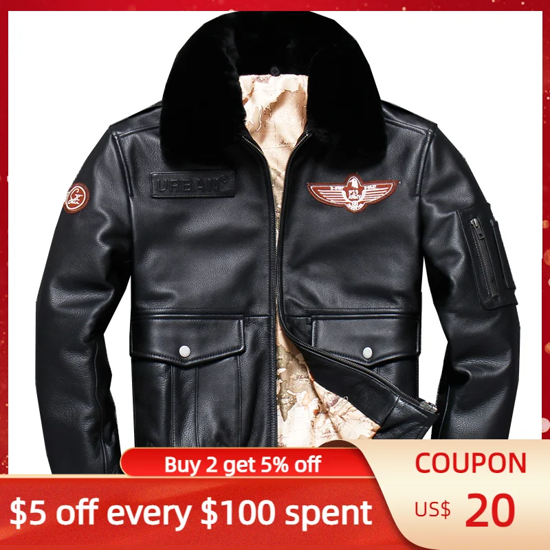 2022 Blakc Men Military Style Pilot Leather Jacket Plus Size 5XL Genuine Thick Cowhide Autumn Natural Aviator Coat
2022 Blakc Men Military Style Pilot Leather Jacket Plus Size 5XL Genuine Thick Cowhide Autumn Natural Aviator Coat