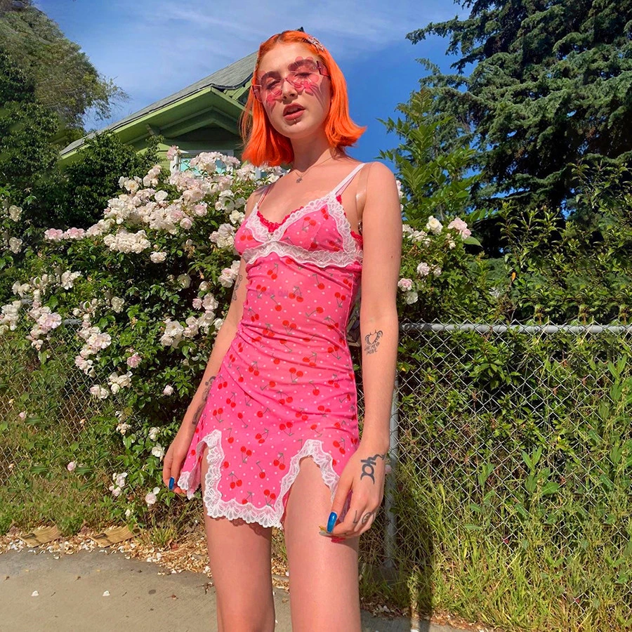 Summer Pink Women Dress Y2k Cute Slip Kawaii Sweet Cherry Lace Print Sexy Girl Mini Dresses Sleeveless V Neck Strawberry
Summer Pink Women Dress Y2k Cute Slip Kawaii Sweet Cherry Lace Print Sexy Girl Mini Dresses Sleeveless V Neck Strawberry