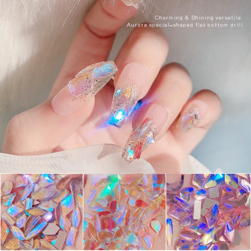 100pcs nail rhinestones special-shaped mixed flat bottom light luxury super flash magic color Aurora ice penetration
100pcs nail rhinestones special-shaped mixed flat bottom light luxury super flash magic color Aurora ice penetration